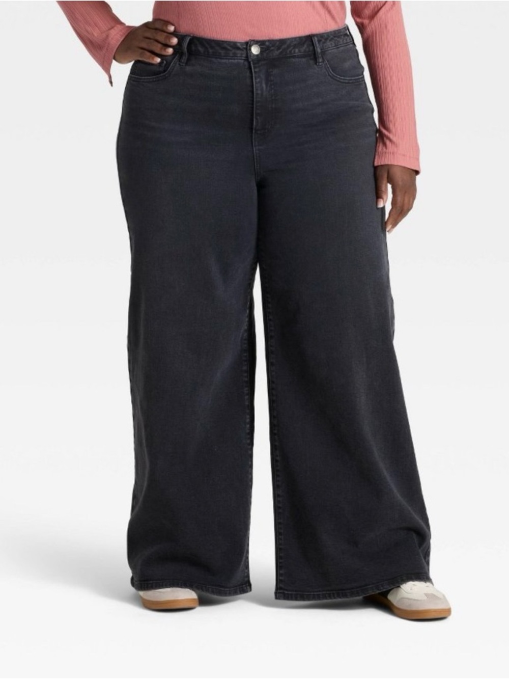 Ava & Viv Black Wide-Leg Plus Jeans